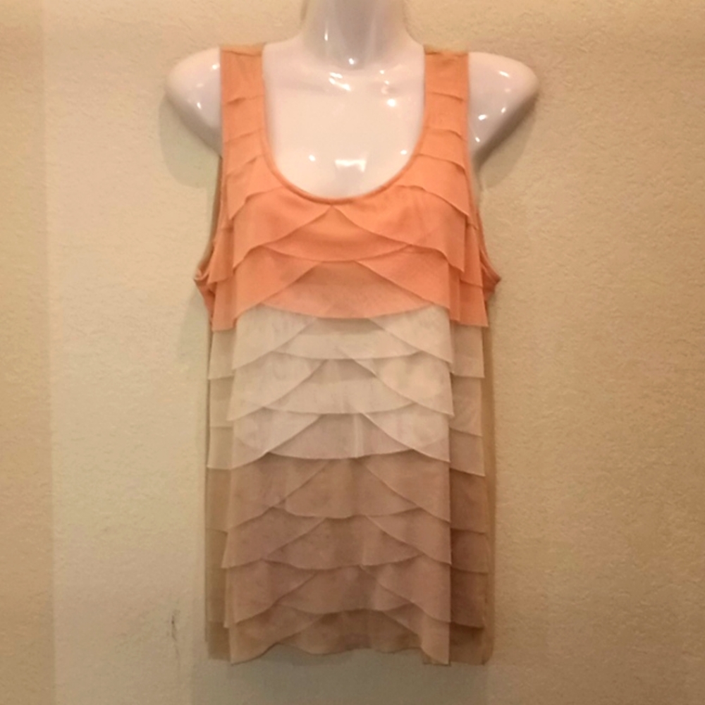Ruby Rd Mesh& Knit Ombre Layered Tank Top - Picture 2 of 10